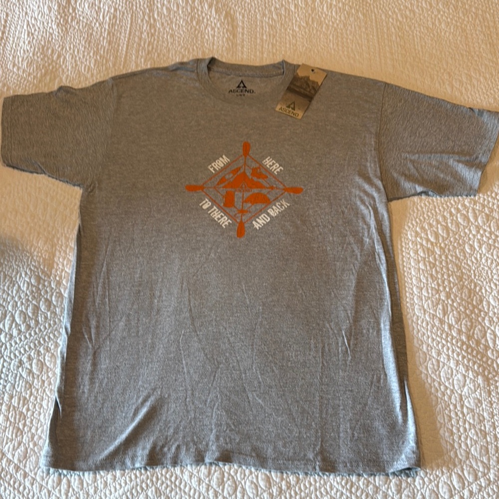 Ascend Gray and Orange Short Sleeve Tee